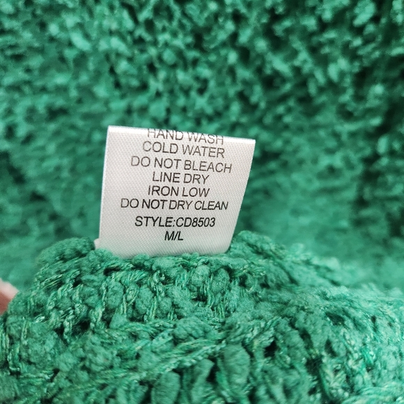 Sweet Generis Sft Knit Green Long Cardigan Sweater with Pockets - Picture 8 of 9